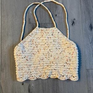 Handmade Crochet Lace Up Back Top